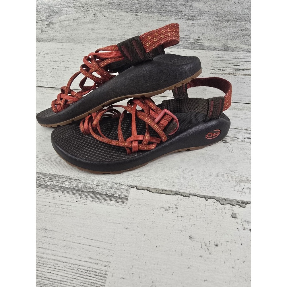 Chaco Z/Cloud 2 Womens 7 Red Orange Double Strap Toe Loop Sport Sandals J106594 - Picture 3 of 8